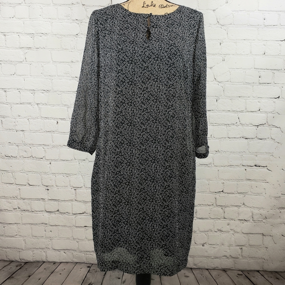OPUS navy sheath dress with white design